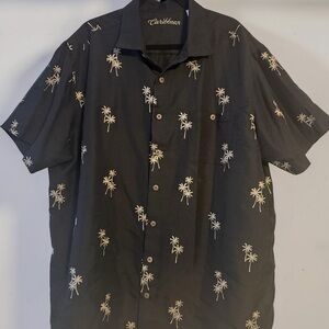 Caribbean Black Tropical Palm Men's Shirt